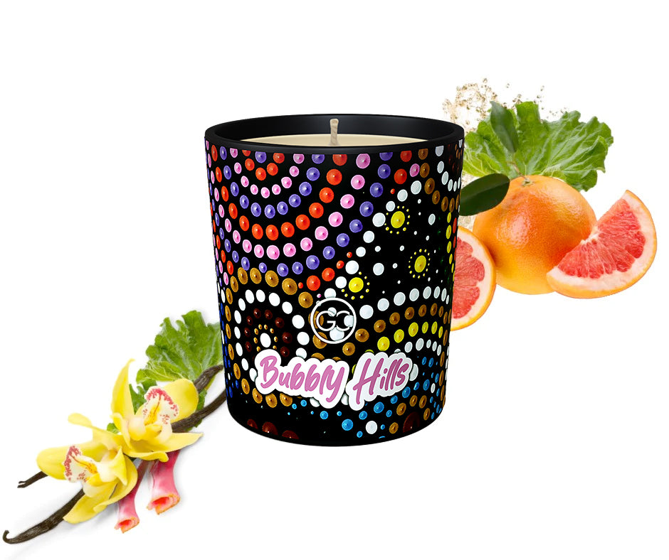 Bubbly Hills - Rhubarb and Vanilla Scented Soy Paraffin Candle 40hr Burn