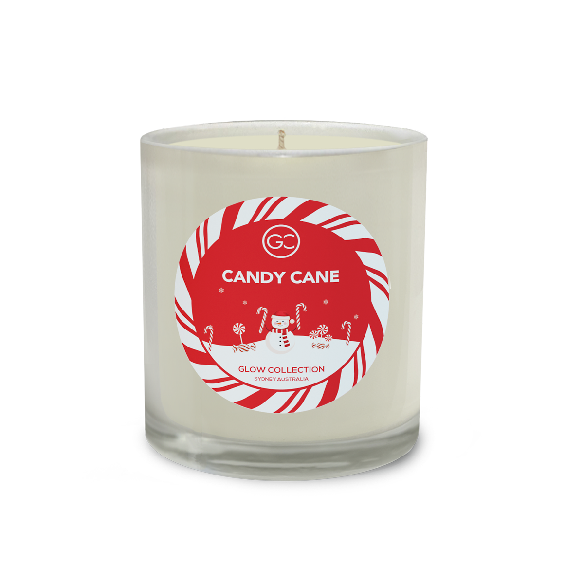 Candy Cane - Christmas Collection -Peppermint & Musk Scented Soy Candle 55hr Burn