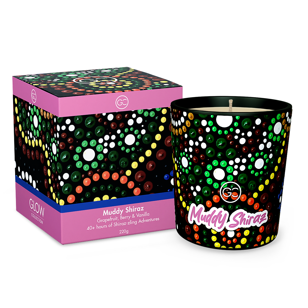 Muddy Shiraz - Grapefruit and Vanilla Scented Soy Paraffin Candle 40hr Burn