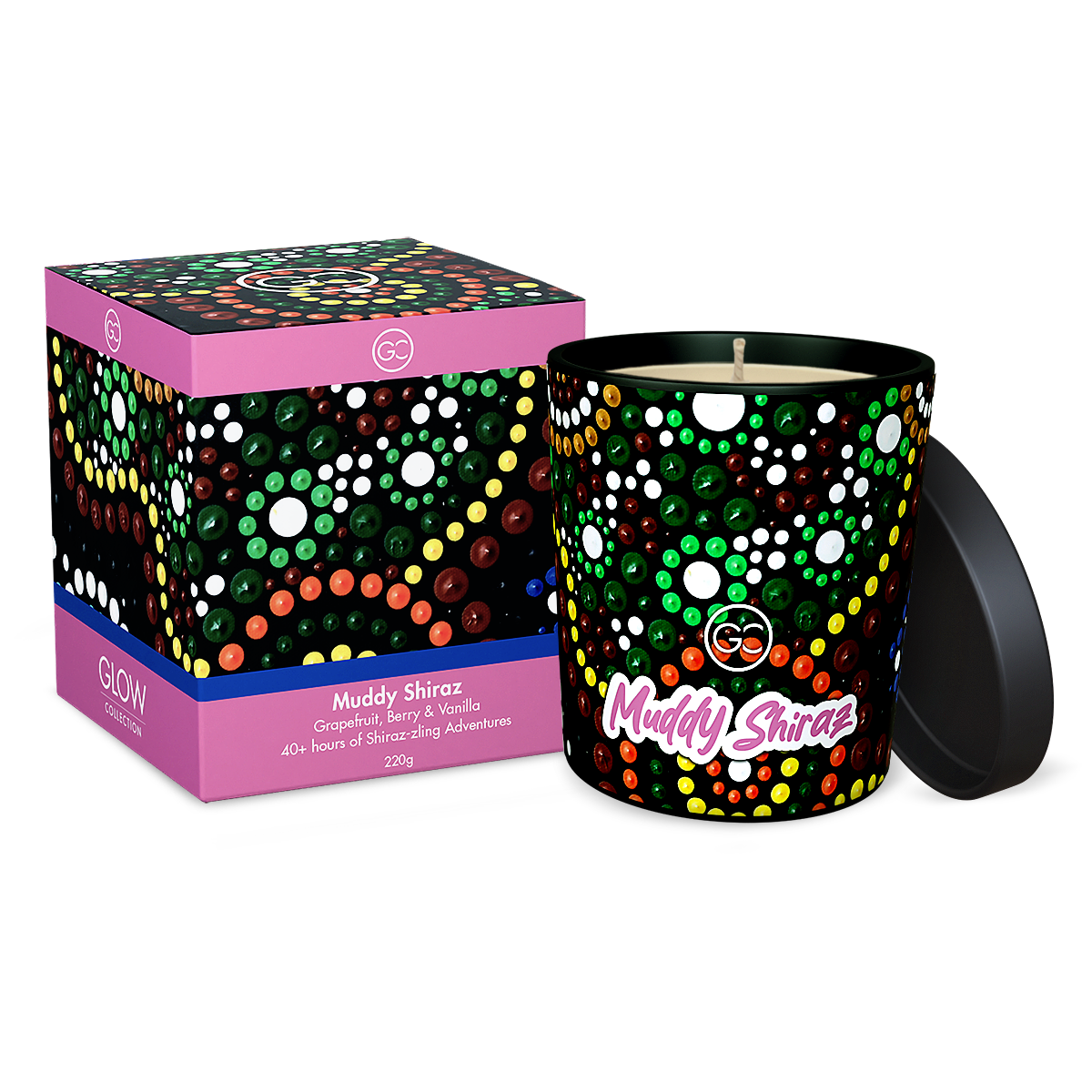 Muddy Shiraz - Grapefruit and Vanilla Scented Soy Paraffin Candle 40hr Burn