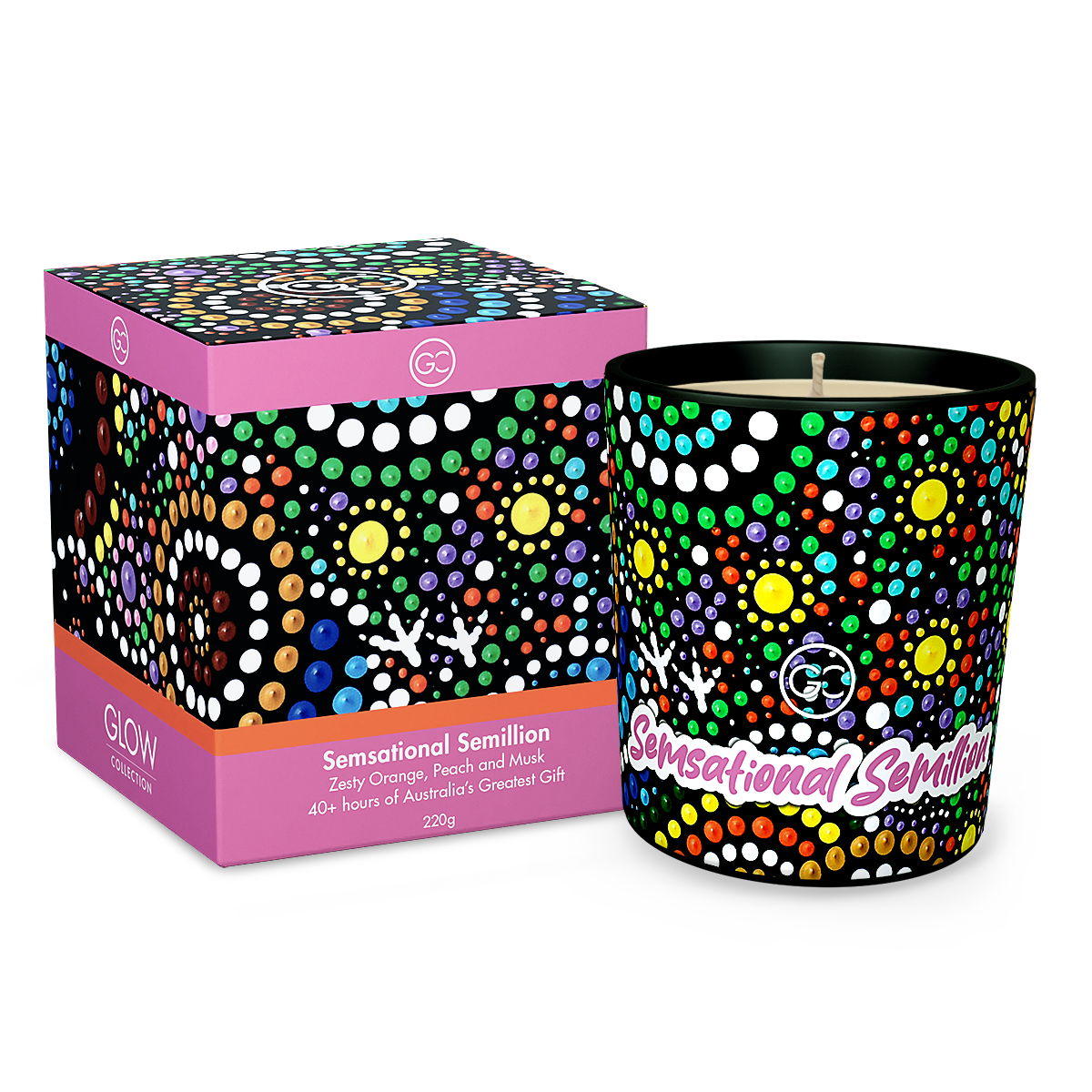 Semsational Semillion - Zesty Orange and Peach Scented Soy Paraffin Candle 40hr Burn