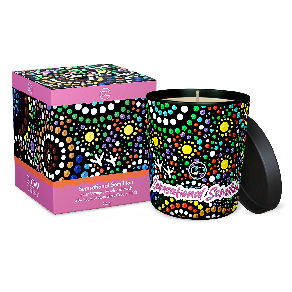Semsational Semillion - Zesty Orange and Peach Scented Soy Paraffin Candle 40hr Burn